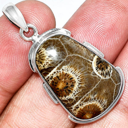 Natural Flower Fossil Coral Pendant P-1072 SDP153908
