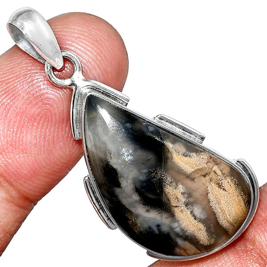 Natural Rose Plume Agate Pendant P-1072 SDP153964