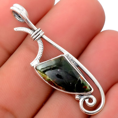 Natural Turkish Rainforest Chrysocolla Pendant P-1682 SDP154012