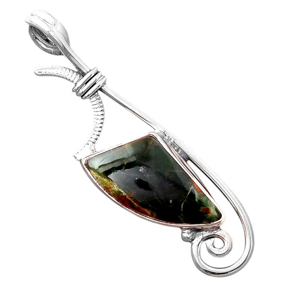 Natural Turkish Rainforest Chrysocolla Pendant P-1682 SDP154012