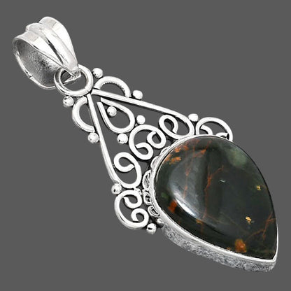 Natural Turkish Rainforest Chrysocolla Pendant P-1541 SDP154023