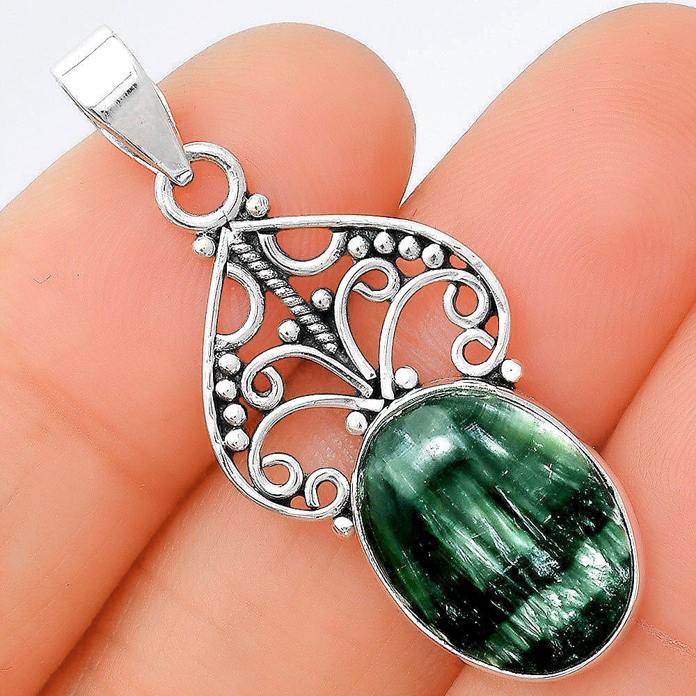 Natural Russian Seraphinite Pendant P-1541 SDP154036