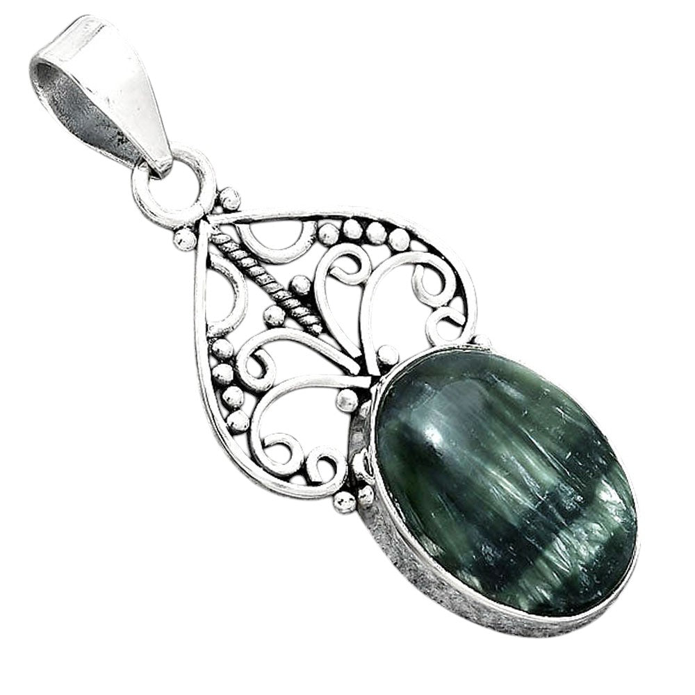 Natural Russian Seraphinite Pendant P-1541 SDP154036