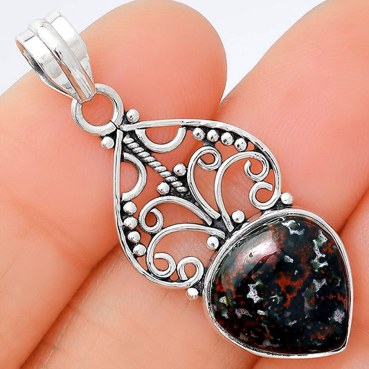 Natural Blood Stone - India Pendant P-1541 SDP154037
