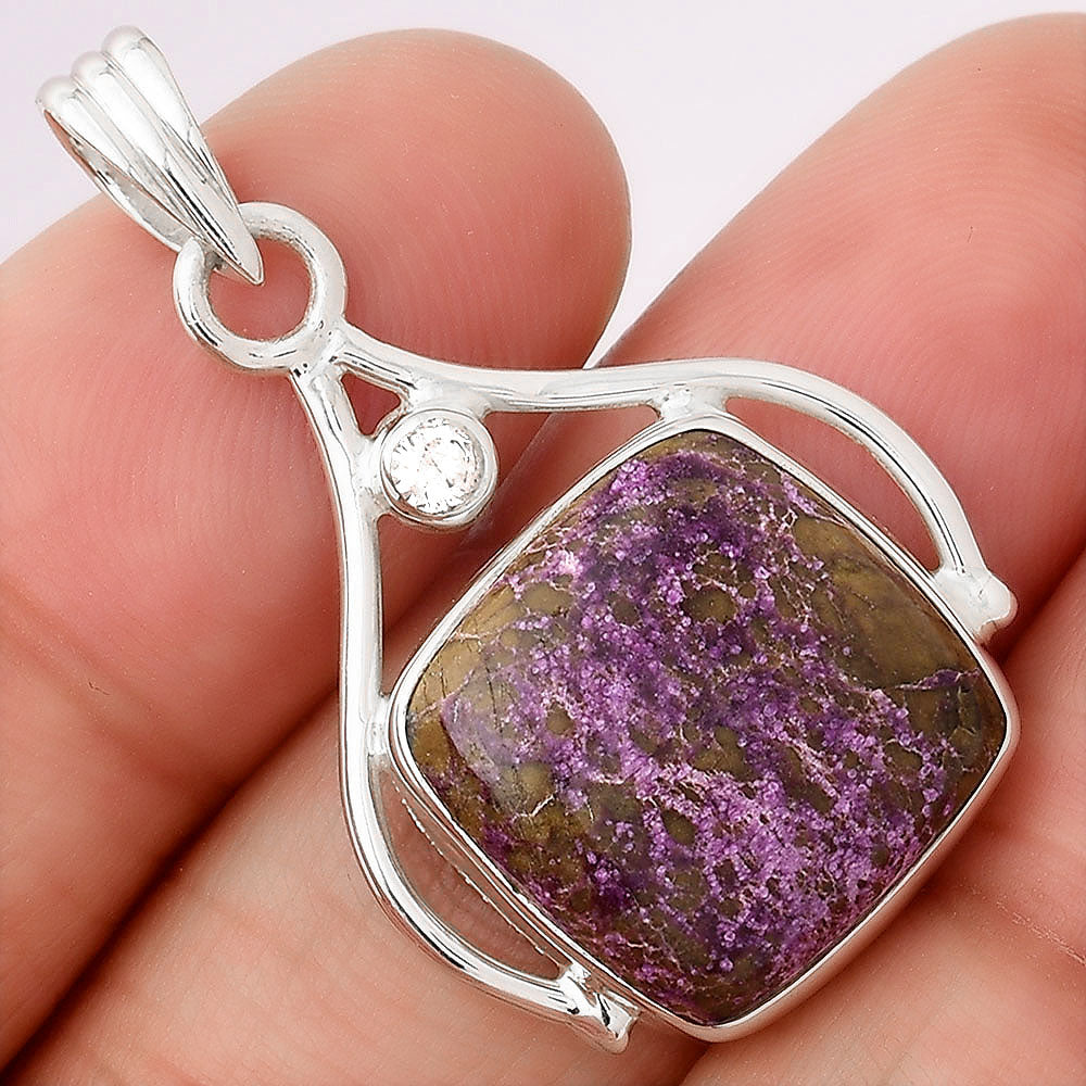 Natural Purpurite and Zircon Pendant P-1057 SDP154111