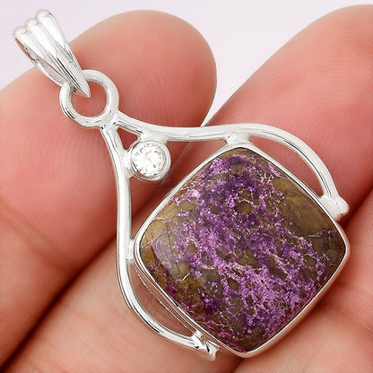 Natural Purpurite and Zircon Pendant P-1057 SDP154111
