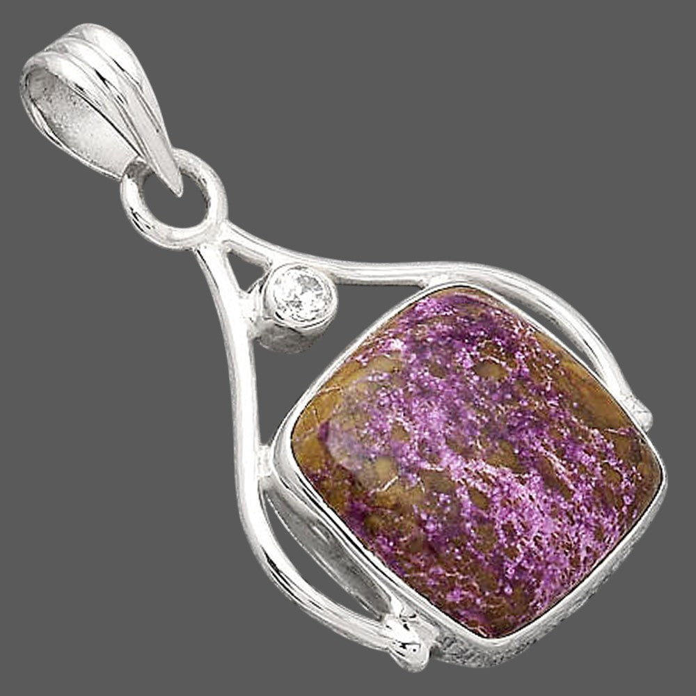Natural Purpurite and Zircon Pendant P-1057 SDP154111