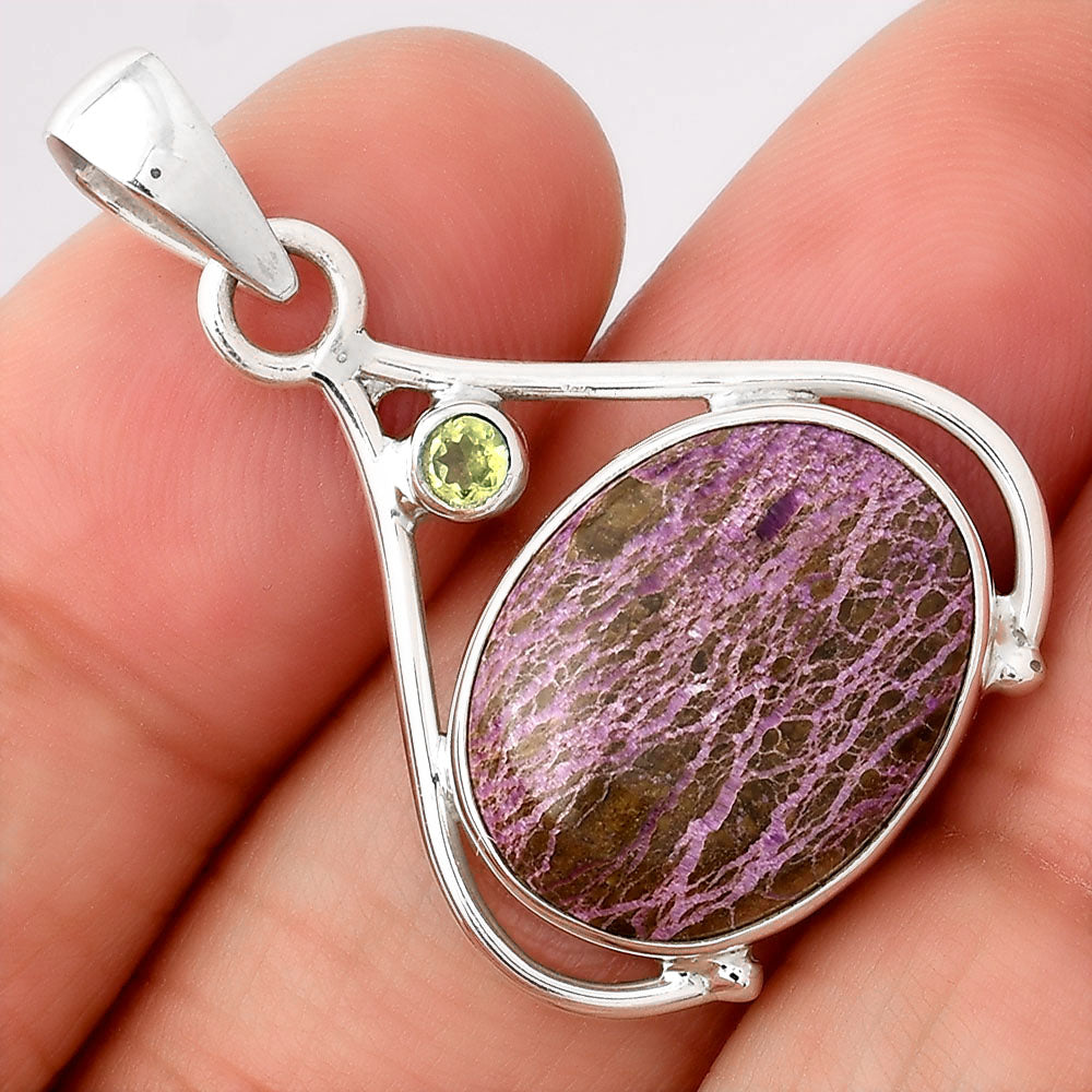 Natural Purpurite and Peridot Pendant P-1057 SDP154114