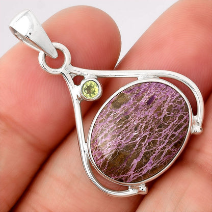 Natural Purpurite and Peridot Pendant P-1057 SDP154114