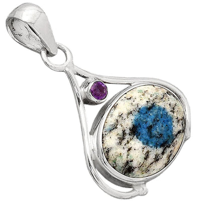 K2 Blue Azurite In Quartz & Amethyst Pendant P-1057 SDP154117