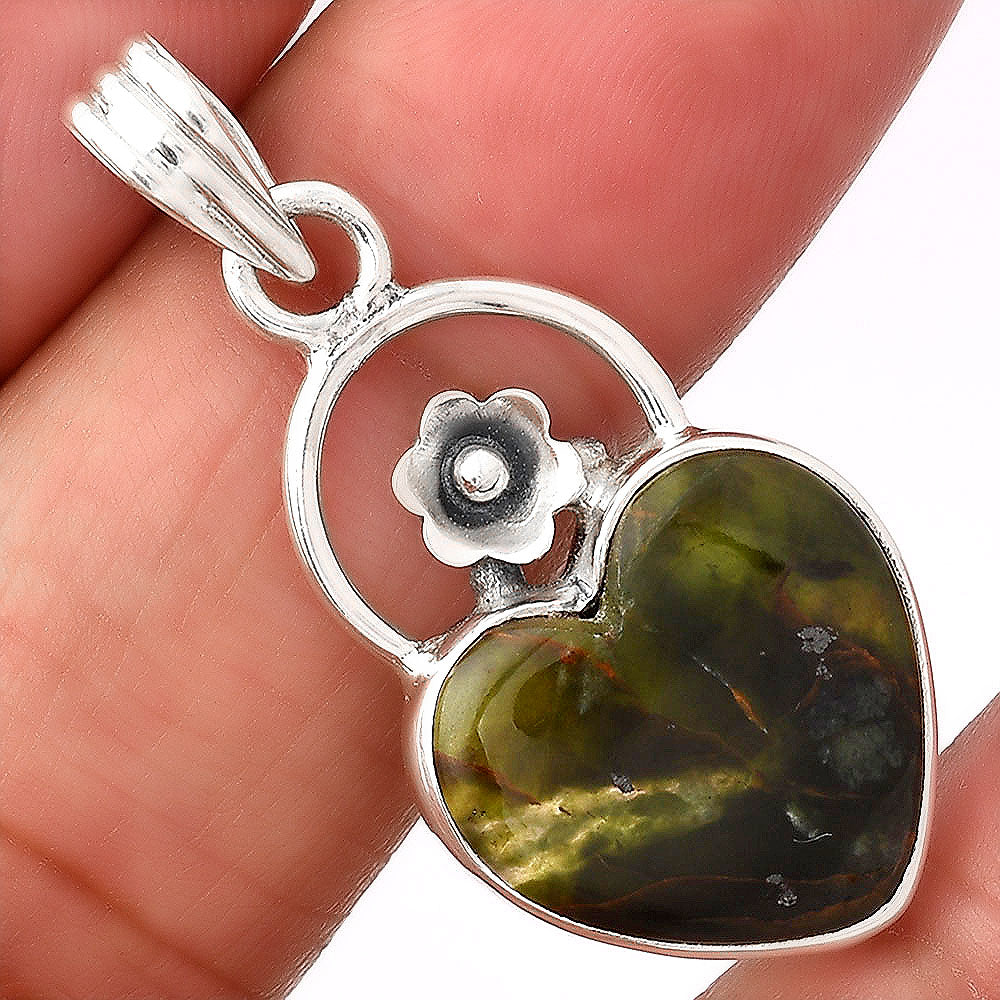Heart Turkish Rainforest Chrysocolla Pendant P-1692 SDP154132