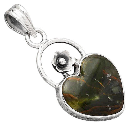 Heart Turkish Rainforest Chrysocolla Pendant P-1692 SDP154132