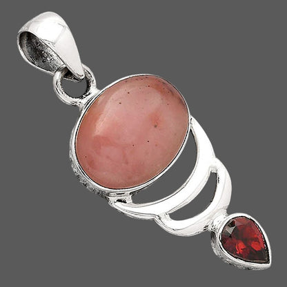 Natural Guava Quartz and Garnet Pendant P-1693 SDP154143