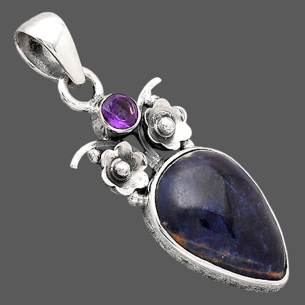 Natural Sodalite and Amethyst Pendant P-1695 SDP154164