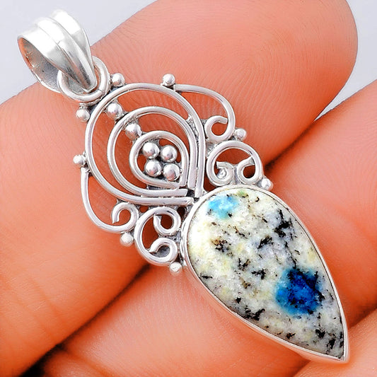 Natural K2 Blue - Azurite In Quartz Pendant P-1541 SDP154166
