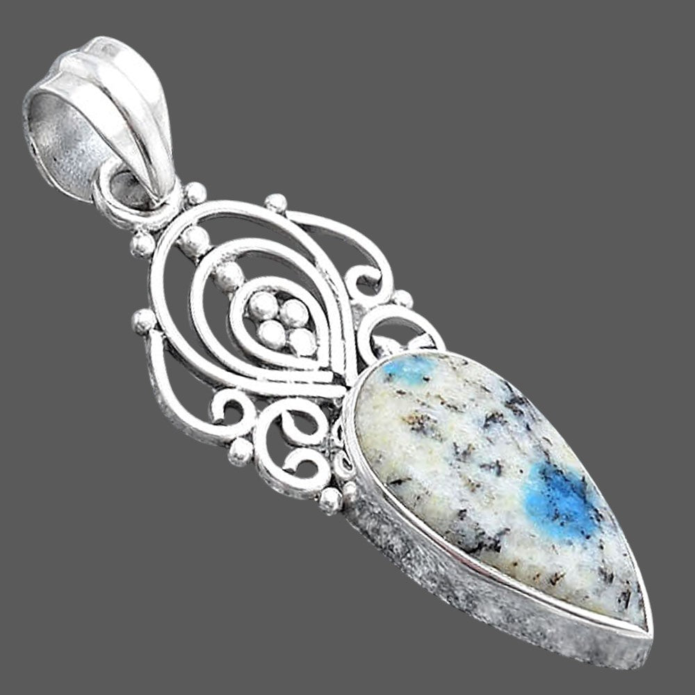 Natural K2 Blue - Azurite In Quartz Pendant P-1541 SDP154166