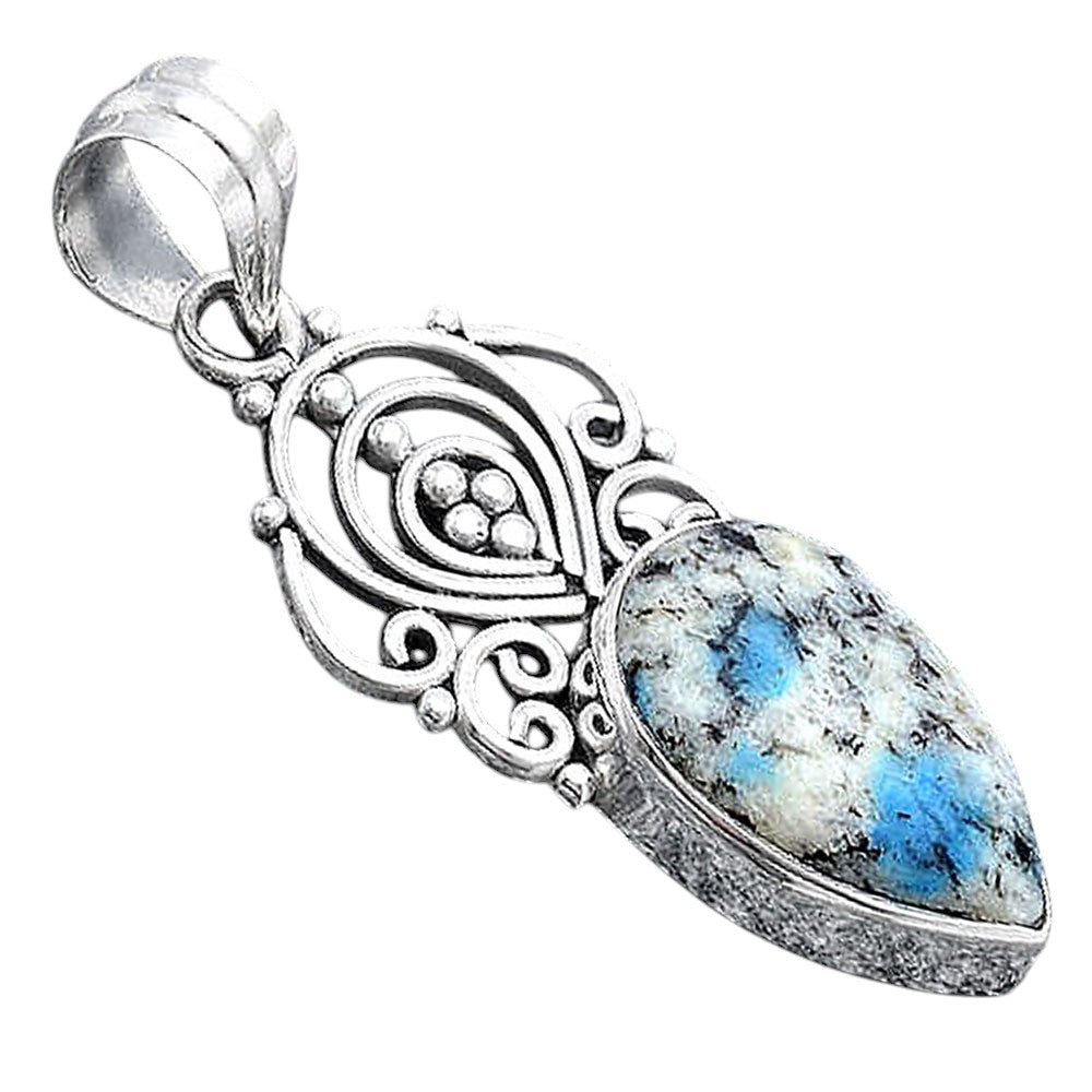 Natural K2 Blue - Azurite In Quartz Pendant P-1541 SDP154169