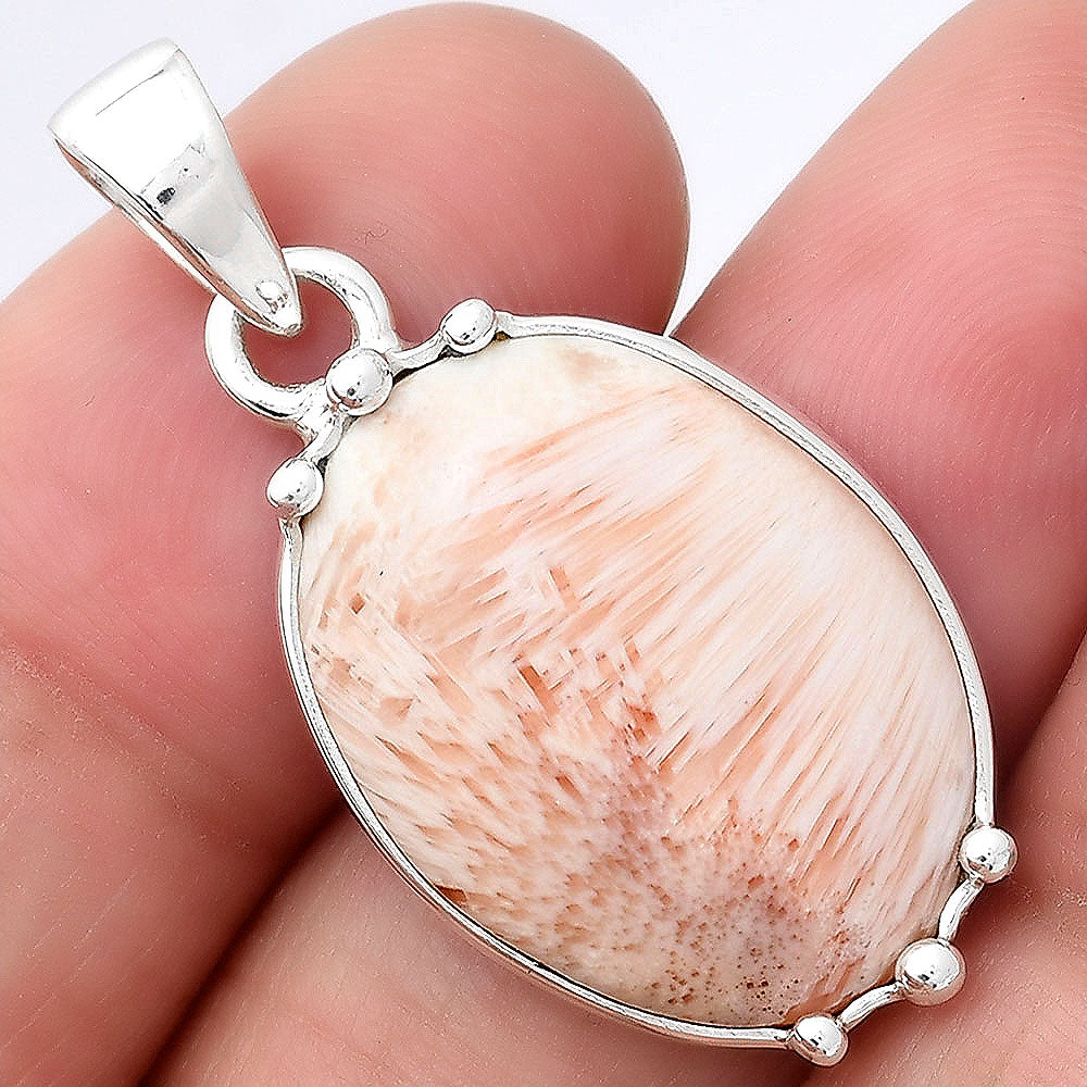 Natural Orange Scolecite Pendant P-1349 SDP154188