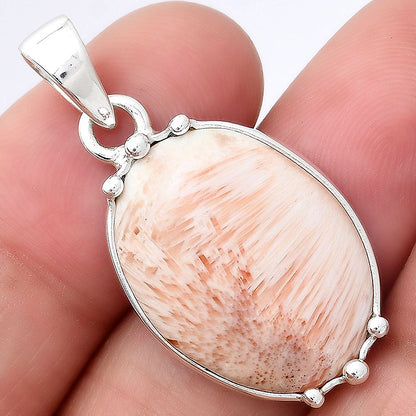 Natural Orange Scolecite Pendant P-1349 SDP154188