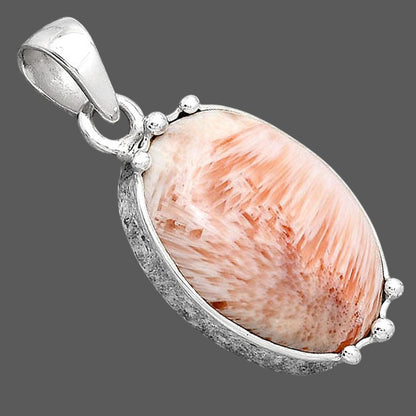 Natural Orange Scolecite Pendant P-1349 SDP154188