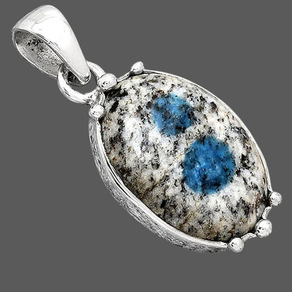 Natural K2 Blue - Azurite In Quartz Pendant P-1349 SDP154190