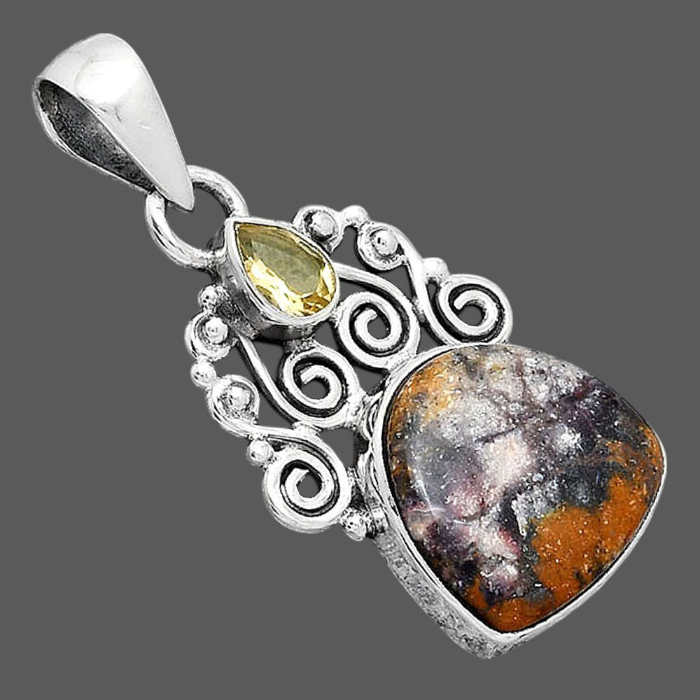 Indian Blanket Jasper and Citrine Pendant P-1697 SDP154196
