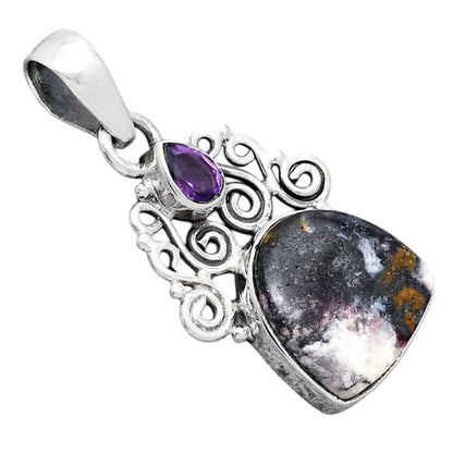 Indian Blanket Jasper and Amethyst Pendant P-1697 SDP154197
