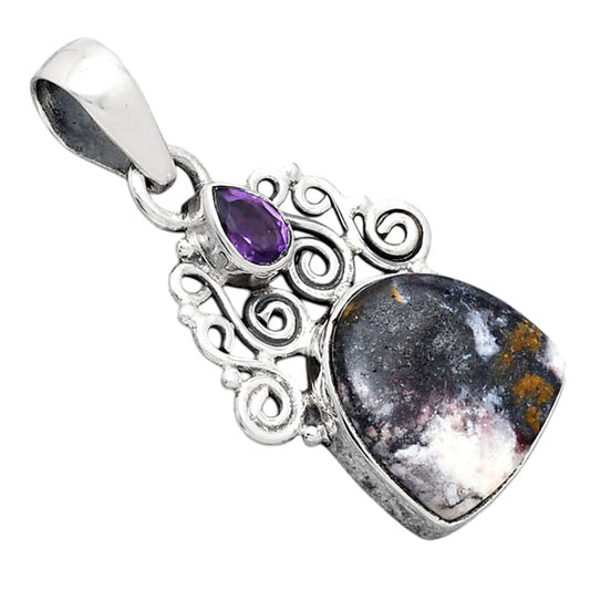 Indian Blanket Jasper and Amethyst Pendant P-1697 SDP154197
