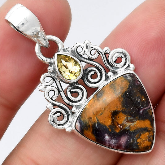 Indian Blanket Jasper and Citrine Pendant P-1697 SDP154204