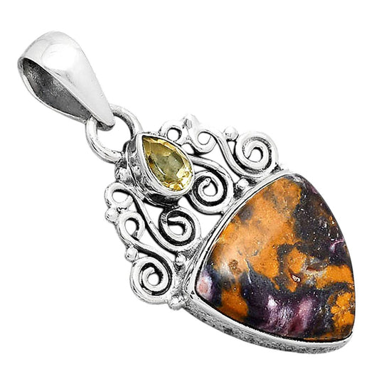 Indian Blanket Jasper and Citrine Pendant P-1697 SDP154204
