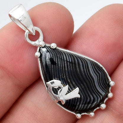 Crown Of Silver Psilomelane - Black Malachite Pendant P-1698 SDP154220