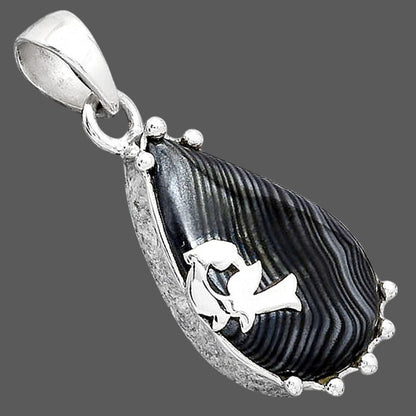 Crown Of Silver Psilomelane - Black Malachite Pendant P-1698 SDP154220