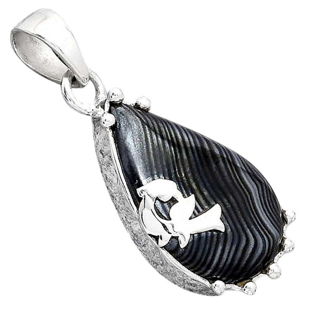 Crown Of Silver Psilomelane - Black Malachite Pendant P-1698 SDP154220