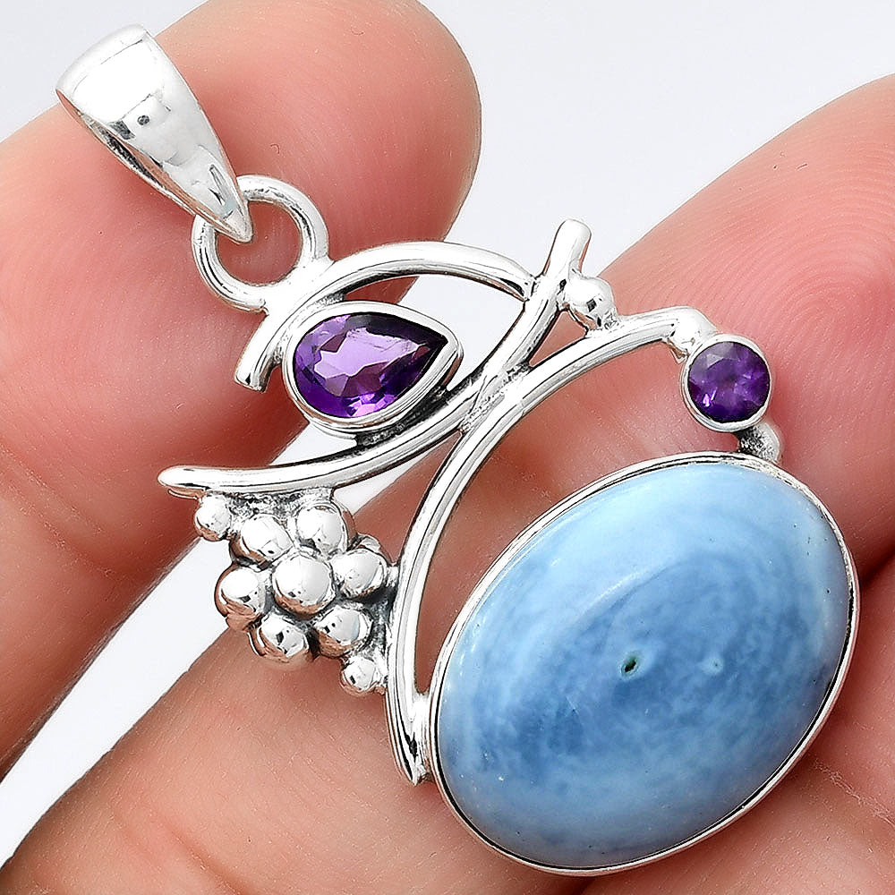Natural Owyhee Opal and Amethyst Pendant P-1704 SDP154228