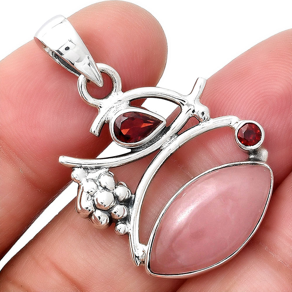 Guava Quartz - Brazil and Garnet Pendant P-1704 SDP154232