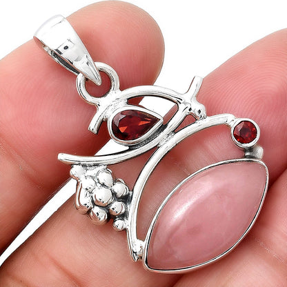 Guava Quartz - Brazil and Garnet Pendant P-1704 SDP154232