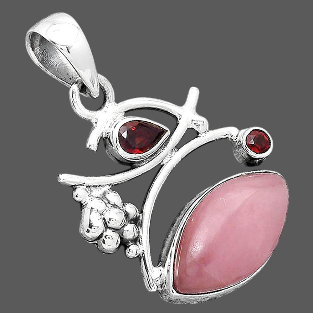 Guava Quartz - Brazil and Garnet Pendant P-1704 SDP154232