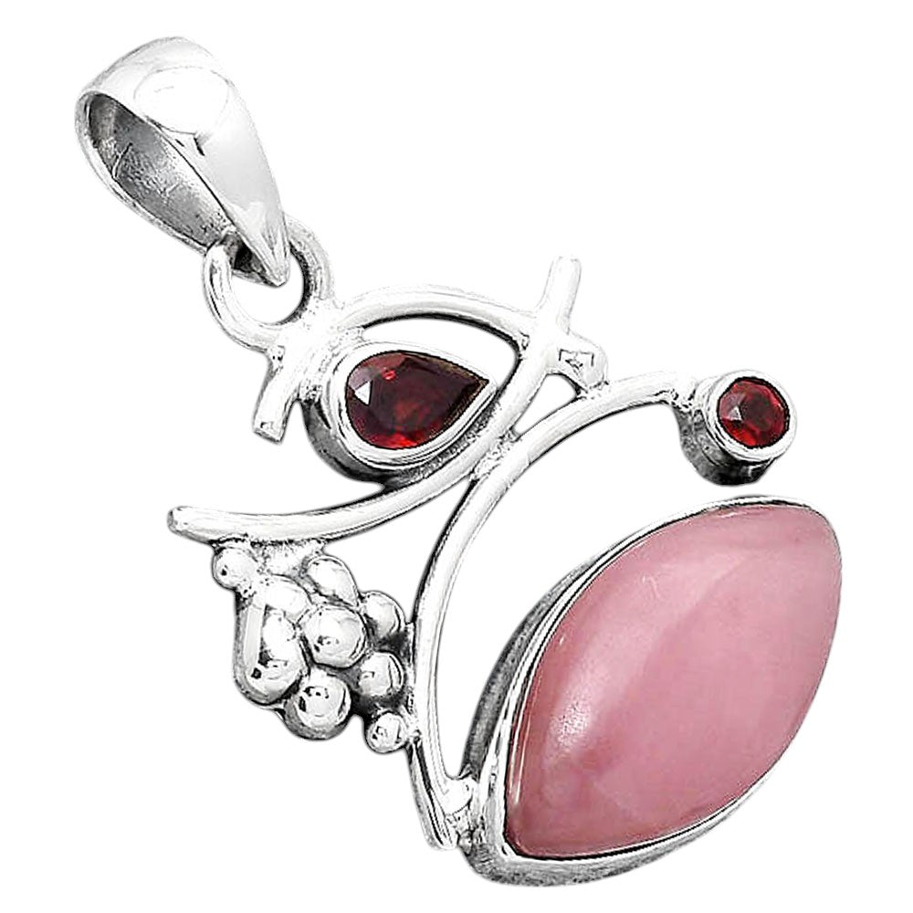 Guava Quartz - Brazil and Garnet Pendant P-1704 SDP154232
