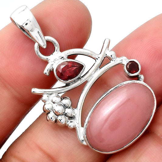 Guava Quartz - Brazil and Garnet Pendant P-1704 SDP154234