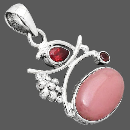 Guava Quartz - Brazil and Garnet Pendant P-1704 SDP154234