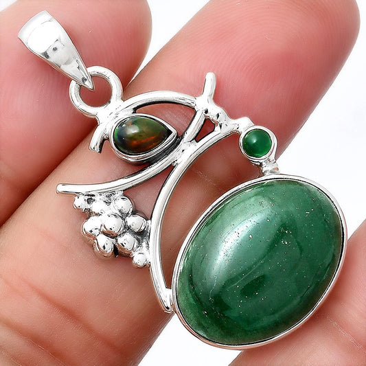 Green Aventurine, Ethiopian Opal & Green Onyx Pendant P-1704 SDP154236
