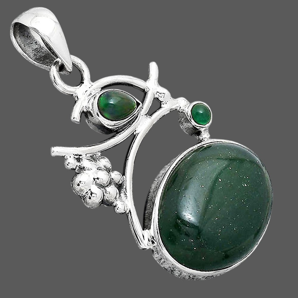 Green Aventurine, Ethiopian Opal & Green Onyx Pendant P-1704 SDP154236
