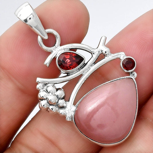 Guava Quartz - Brazil and Garnet Pendant P-1704 SDP154237