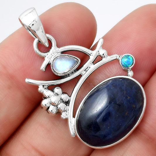 Sodalite, Rainbow Moonstone & Fire Opal Pendant P-1704 SDP154243