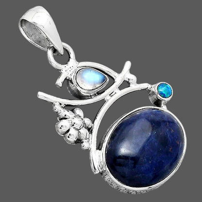 Sodalite, Rainbow Moonstone & Fire Opal Pendant P-1704 SDP154243