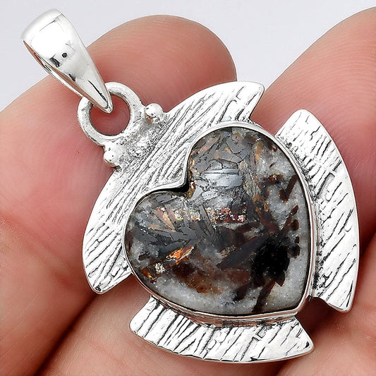 Heart Natural Astrophyllite Pendant P-1705 SDP154257