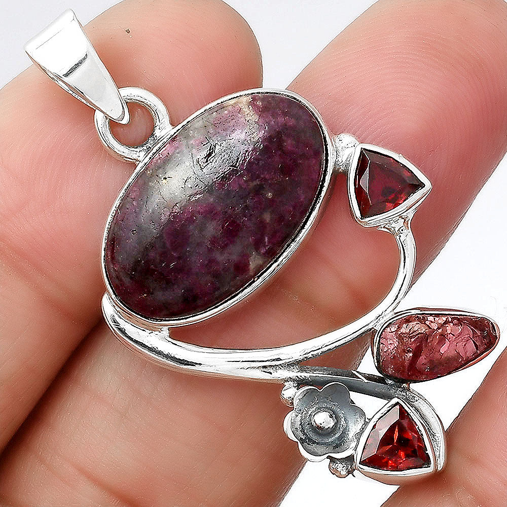 Tourmaline Quartz, Pink Tourmaline & Garnet Pendant P-1706 SDP154261