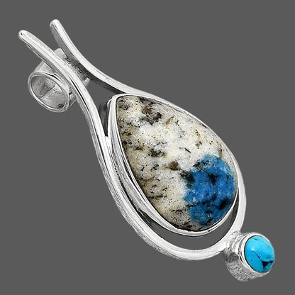 K2 Blue Azurite In Quartz & Turquoise Pendant P-1671 SDP154265