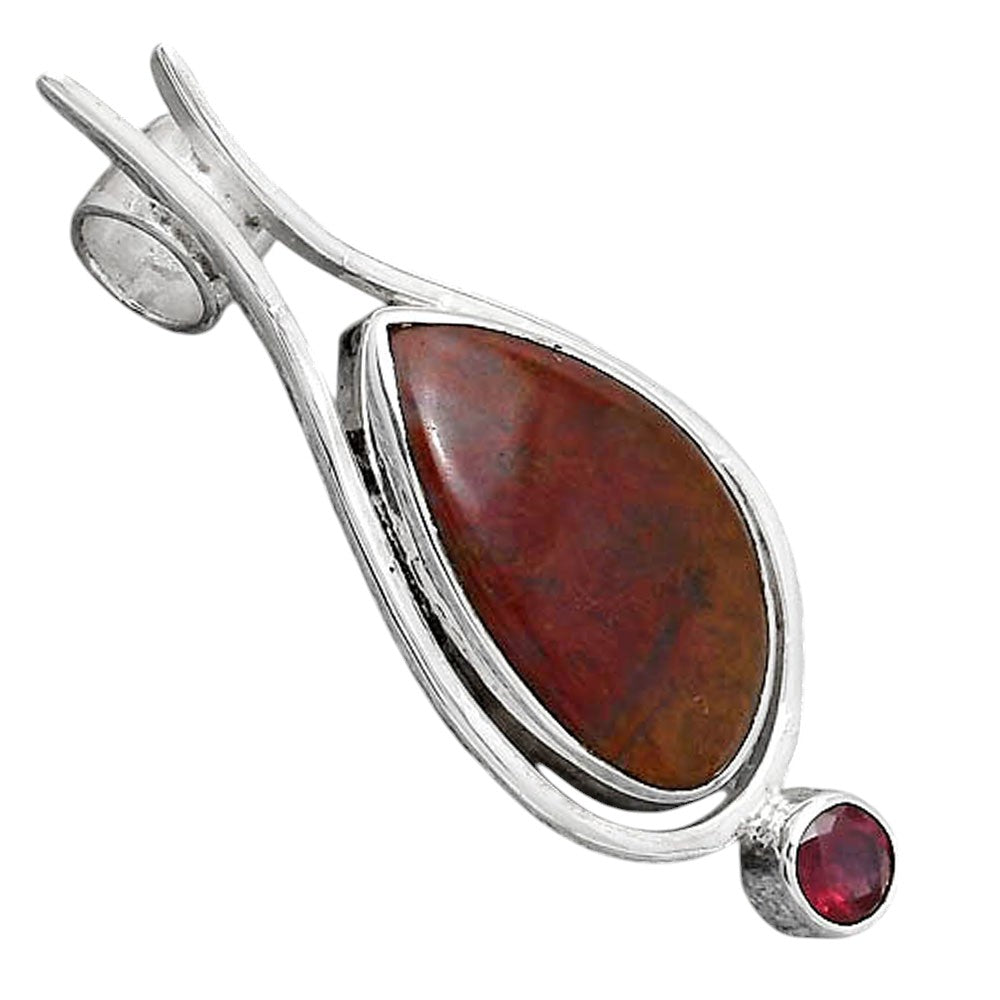 Natural Red Moss Agate and Garnet Pendant P-1671 SDP154268