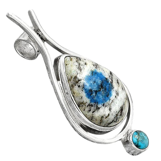 K2 Blue Azurite In Quartz & Turquoise Pendant P-1671 SDP154270
